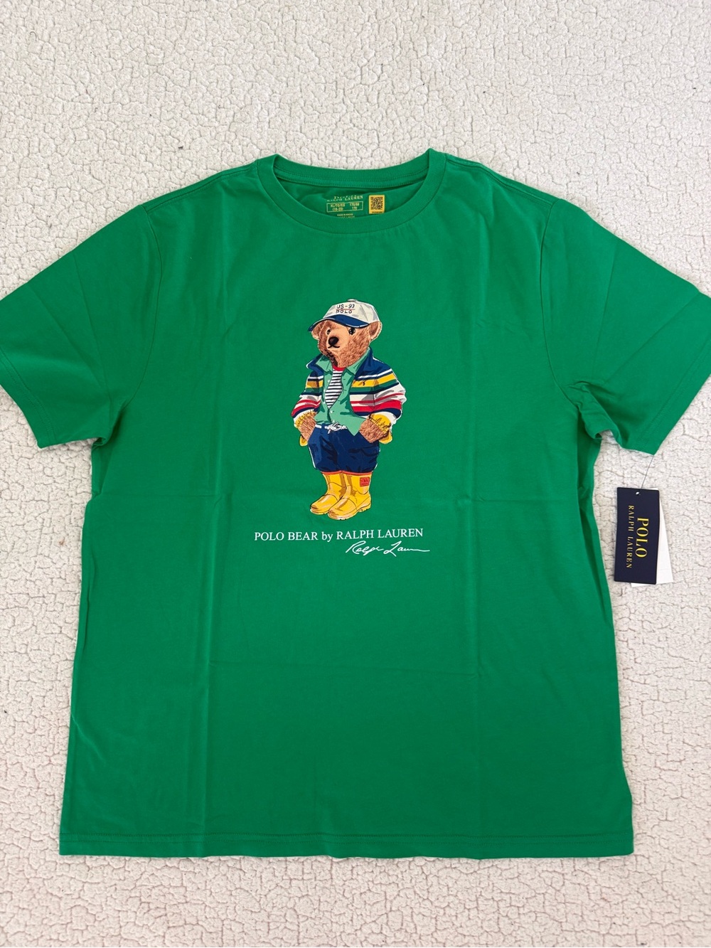 New boys Sz XL 18-20 Polo Ralph Lauren Green Bear Graphic